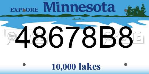 48678B8 Minnesota License Plate
