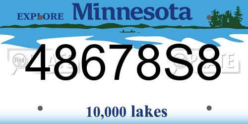 48678S8 Minnesota License Plate
