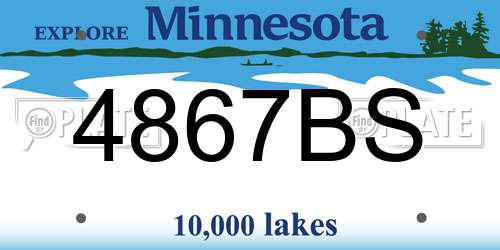 4867BS Minnesota License Plate