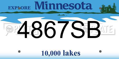 4867SB Minnesota License Plate