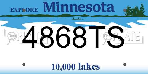 4868TS Minnesota License Plate
