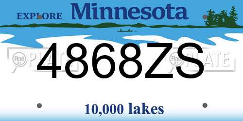 4868ZS Minnesota License Plate