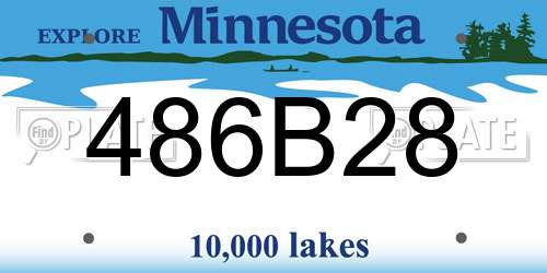 486B28 Minnesota License Plate