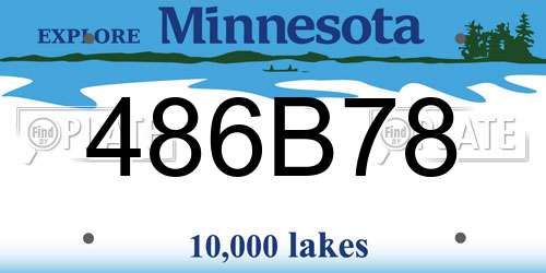 486B78 Minnesota License Plate