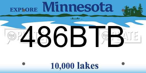 486BTB Minnesota License Plate