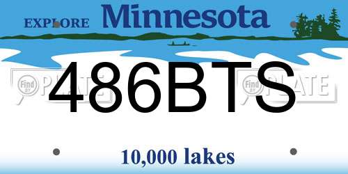 486BTS Minnesota License Plate