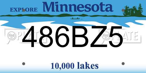 486BZ5 Minnesota License Plate