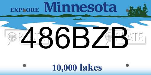 486BZB Minnesota License Plate