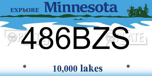 486BZS Minnesota License Plate
