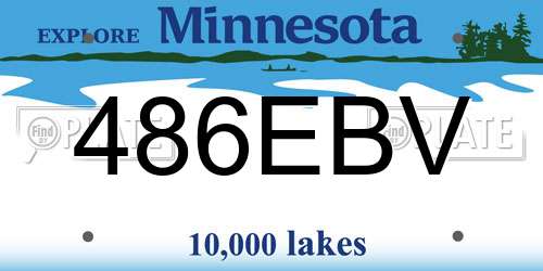 486EBV Minnesota License Plate