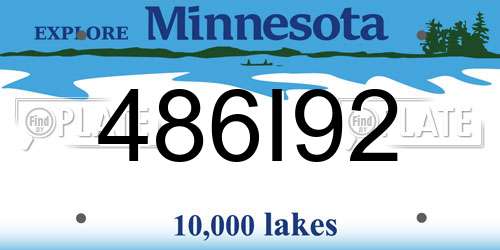 486I92 Minnesota License Plate