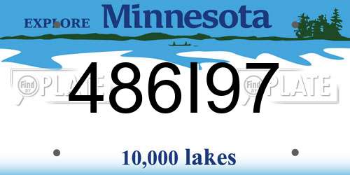 486I97 Minnesota License Plate