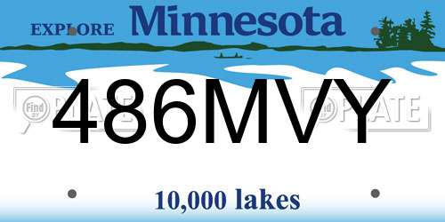 486MVY Minnesota License Plate