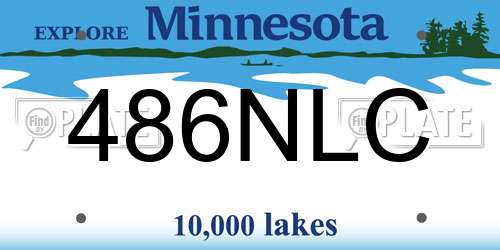 486NLC Minnesota License Plate