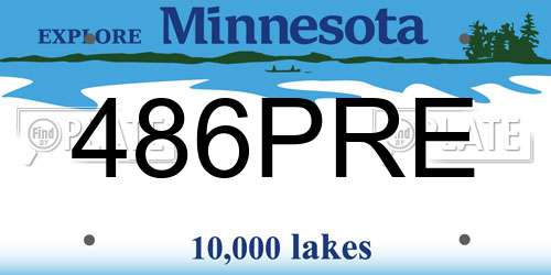 486PRE Minnesota License Plate
