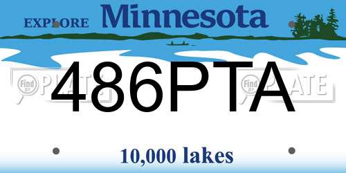 486PTA Minnesota License Plate