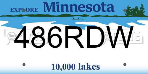 486RDW Minnesota License Plate