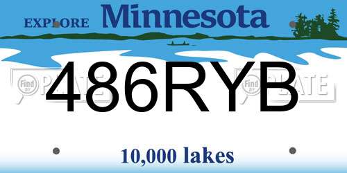 486RYB Minnesota License Plate