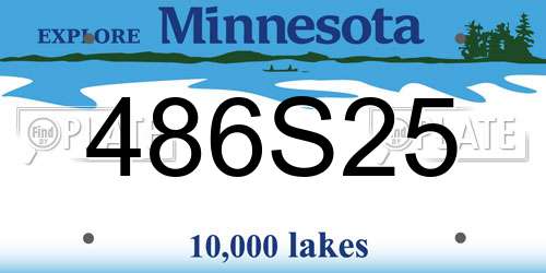 486S25 Minnesota License Plate