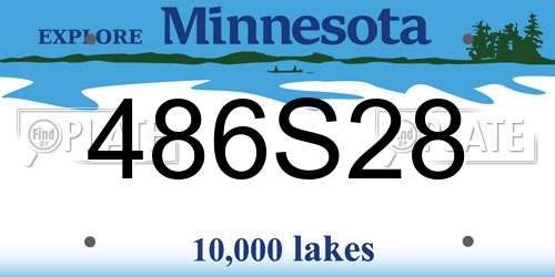 486S28 Minnesota License Plate