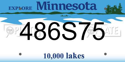 486S75 Minnesota License Plate