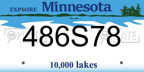 486S78 Minnesota License Plate