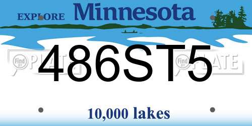 486ST5 Minnesota License Plate
