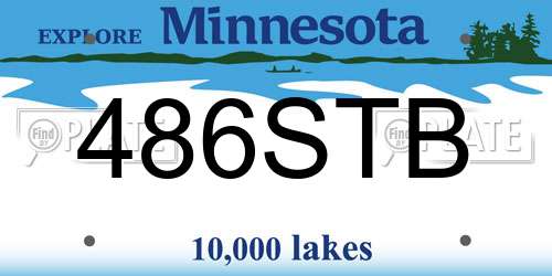 486STB Minnesota License Plate