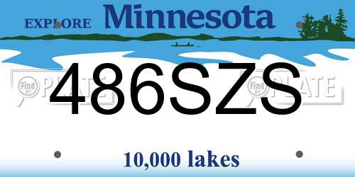 486SZS Minnesota License Plate