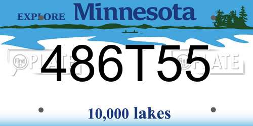 486T55 Minnesota License Plate