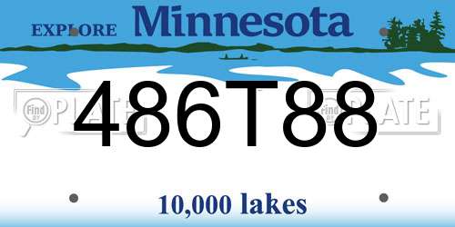 486T88 Minnesota License Plate
