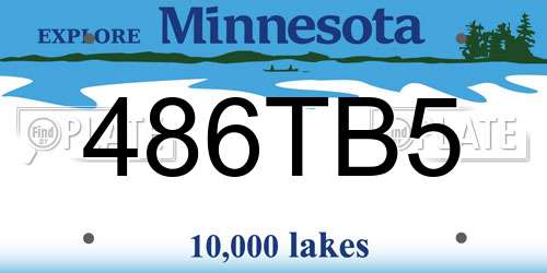 486TB5 Minnesota License Plate