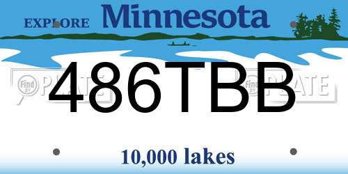 486TBB Minnesota License Plate