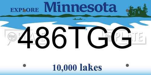 486TGG Minnesota License Plate