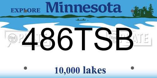 486TSB Minnesota License Plate