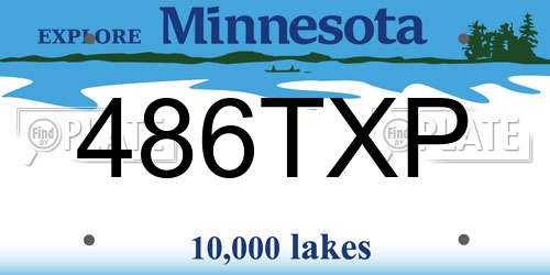 486TXP Minnesota License Plate