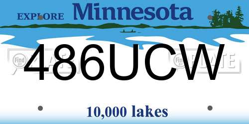 486UCW Minnesota License Plate