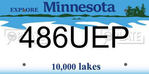 486UEP Minnesota License Plate