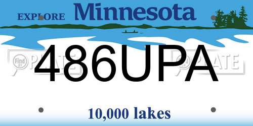 486UPA Minnesota License Plate