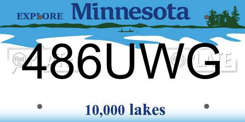 486UWG Minnesota License Plate