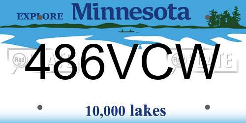 486VCW Minnesota License Plate