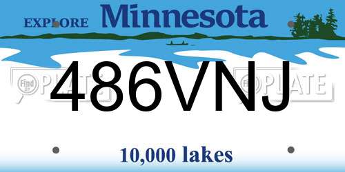486VNJ Minnesota License Plate