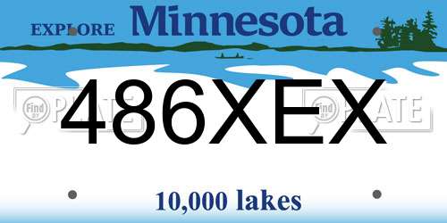 486XEX Minnesota License Plate