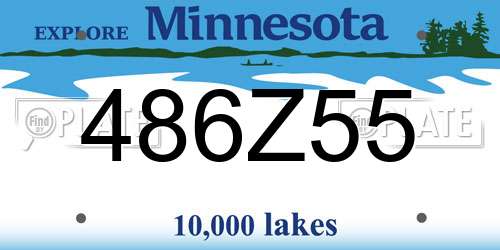 486Z55 Minnesota License Plate