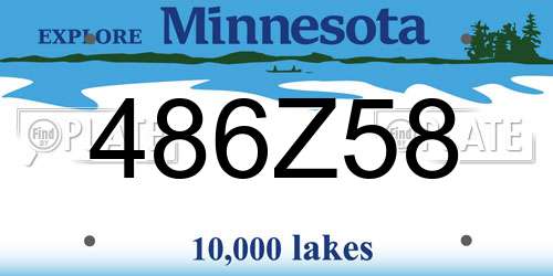 486Z58 Minnesota License Plate