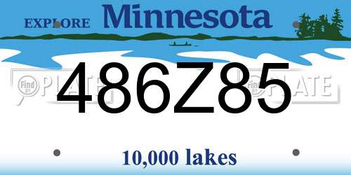 486Z85 Minnesota License Plate