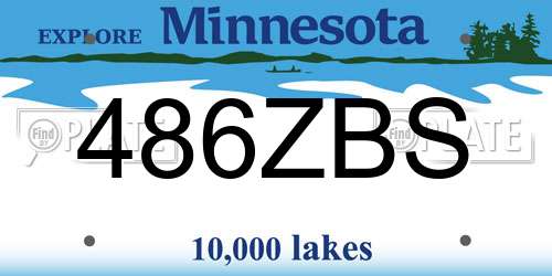 486ZBS Minnesota License Plate