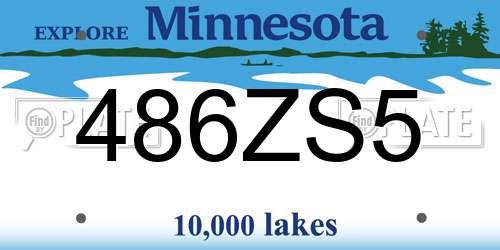 486ZS5 Minnesota License Plate