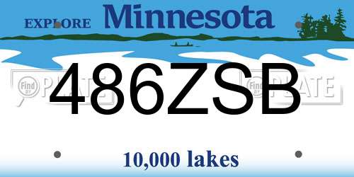 486ZSB Minnesota License Plate