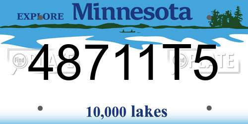 48711T5 Minnesota License Plate